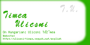 timea ulicsni business card